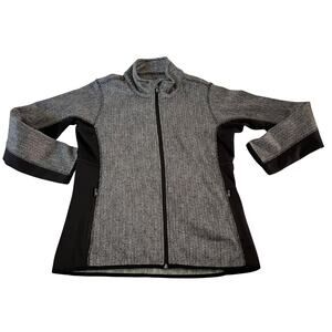 Mark New York Gray Fleece Zip Up Jacket Sz L Performance Athleisure Lounge